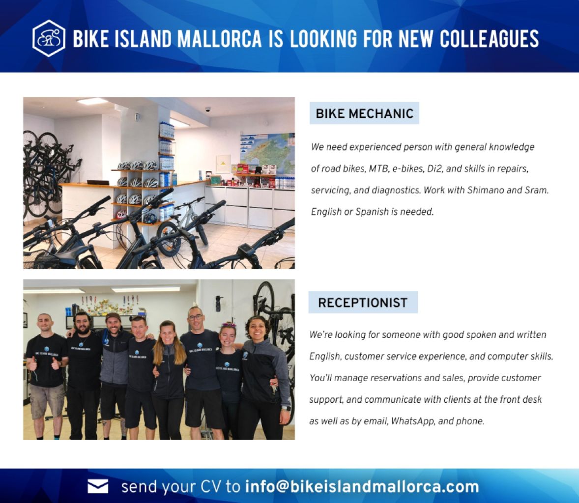 Arbeit in einem Fahrradverleih in Puerto Pollensa