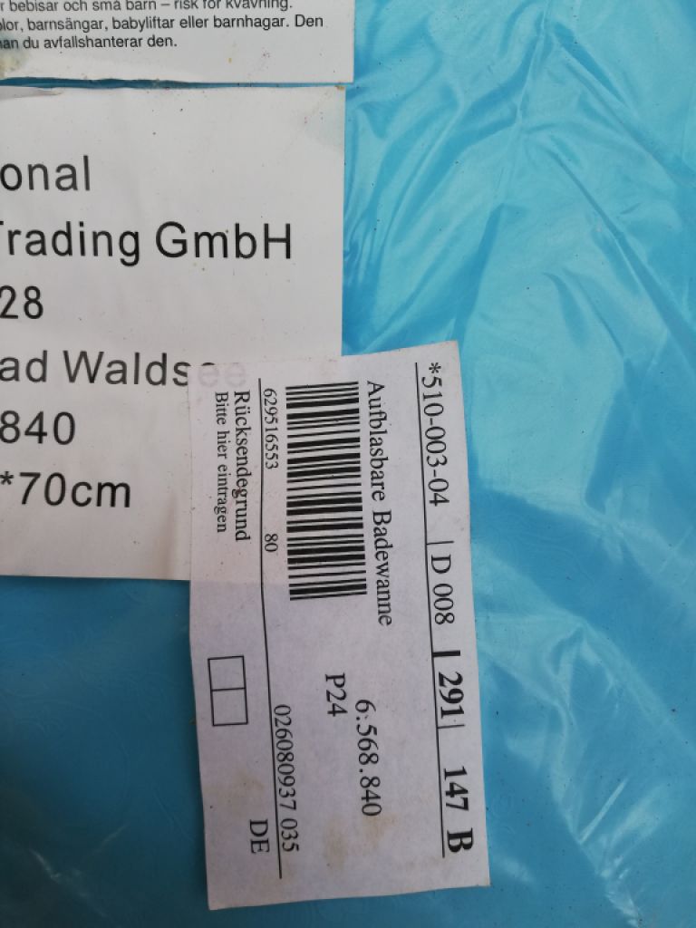 Aufblasbare Badewanne