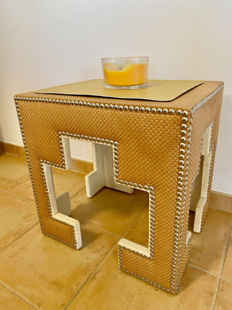 Unusual, possibly oriental side table or stool.