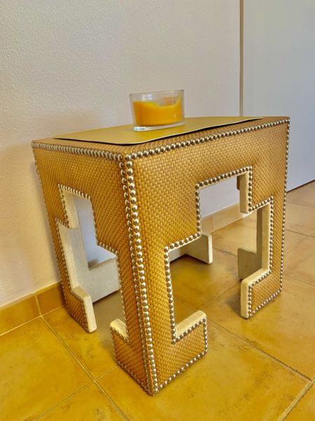 Unusual, possibly oriental side table or stool.