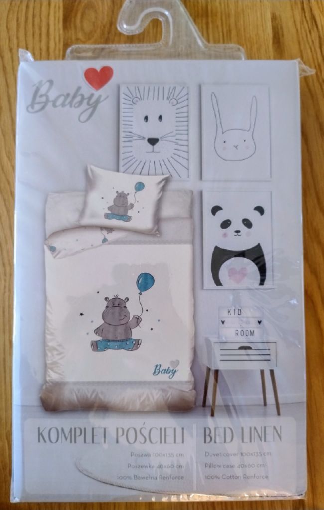 Baby Bedding Happy Hippo, 1 Set, Original Box