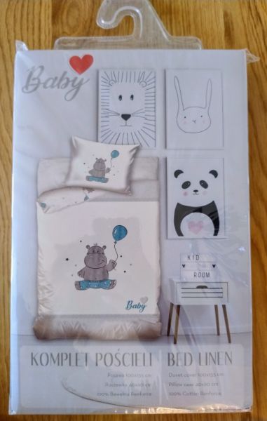 Baby Bedding Happy Hippo, 1 Set, Original Box