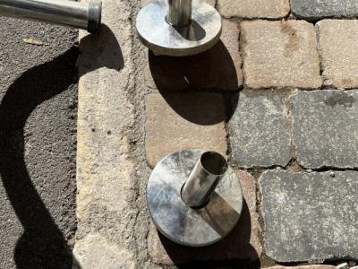 Escalera de baño, escalera de piscina sin usar, acero inoxidable