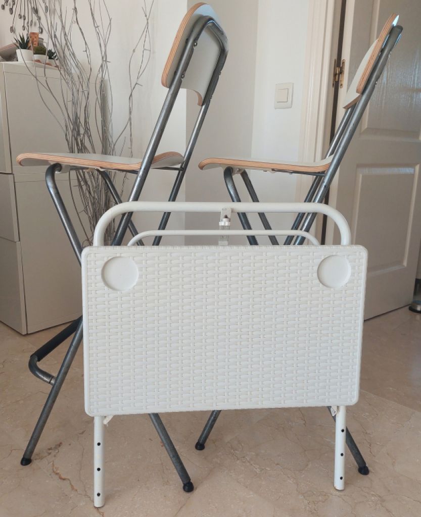 Balcony table white folding