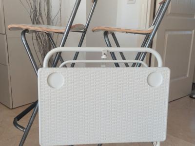 Balcony table white folding