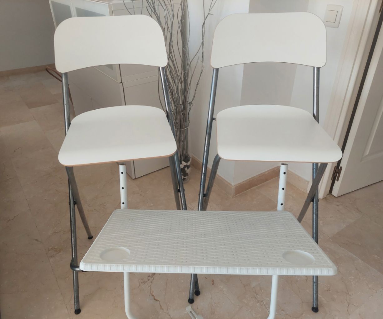 Balcony table white folding