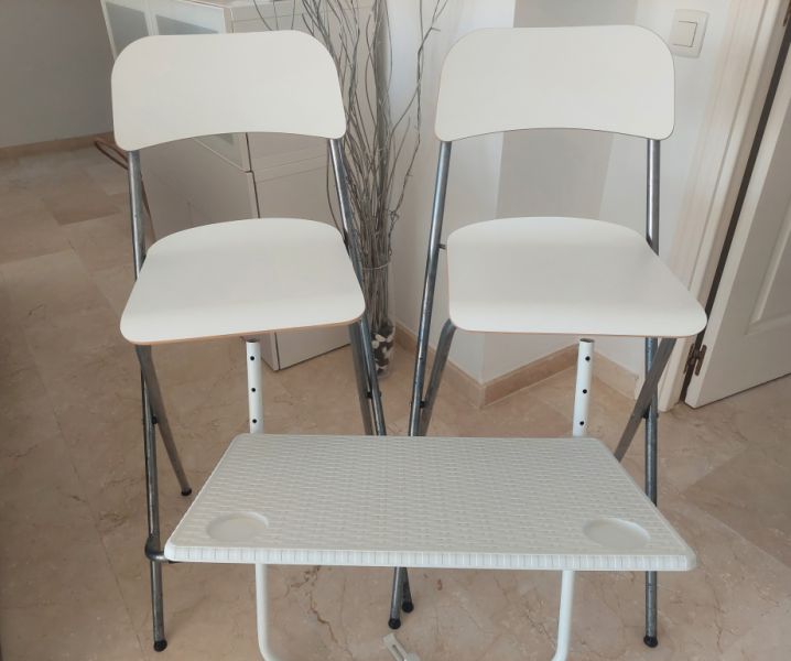 Balcony table white folding