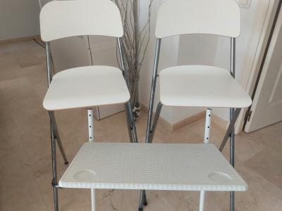 Balcony table white folding