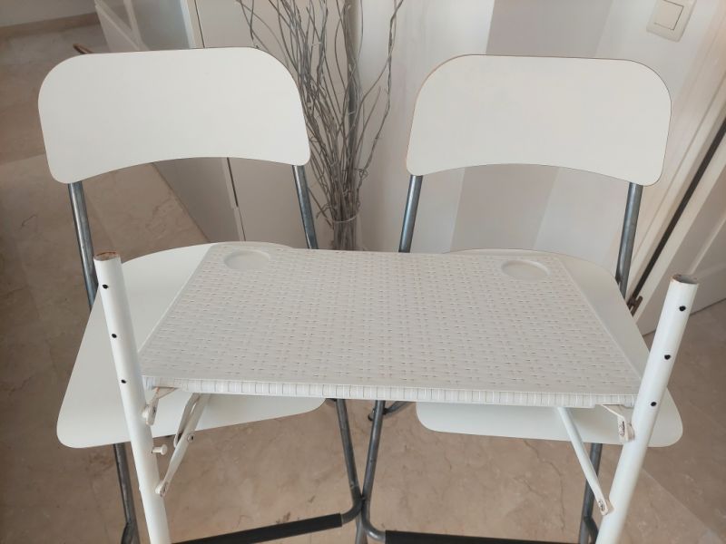 Balcony table white folding
