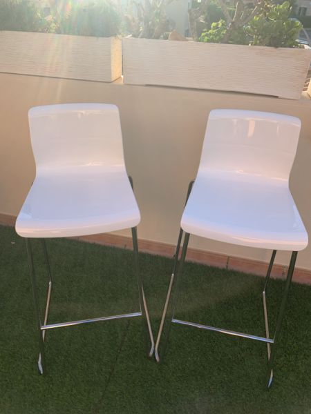 Bar stools Ikea Glenn white glossy