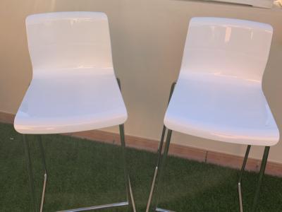 Bar stools Ikea Glenn white glossy