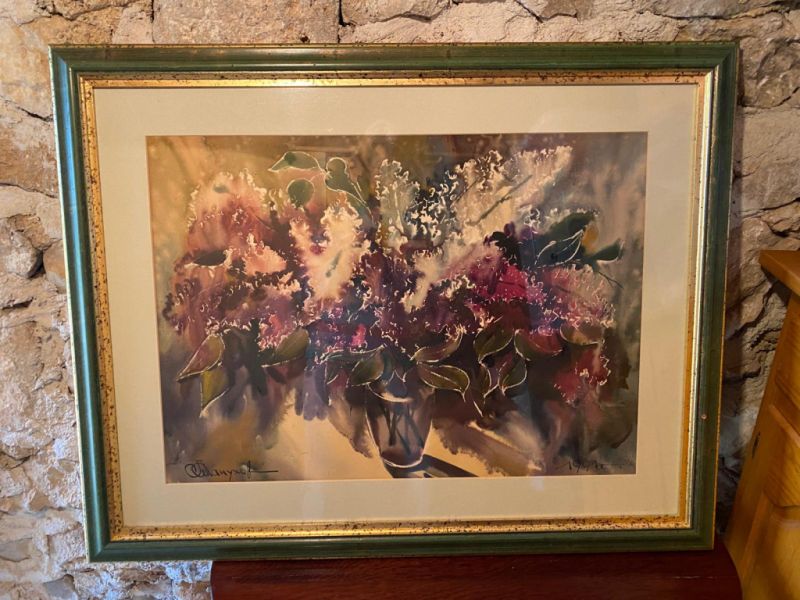 Bild gross Motiv Blumenvase mit Flieder