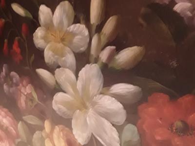 Flower picture large with golden frame