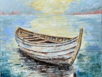 Boat painted in oil