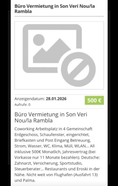 Büro Arbeitsplatz (Coworking)zu vermieten in Son Veri Nou