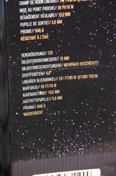 CELESTRON binoculars "Cometron" 12x70, field of view 4.6°, weight approx. 1.4 kg, suitable for eyeglass wearers