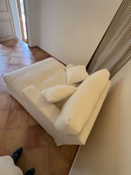 Chaisseslongue, weiß, neuwertig 1,30x1,50m