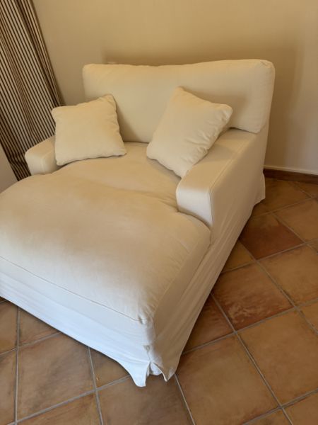 Chaisseslongue, weiß, neuwertig 1,30x1,50m