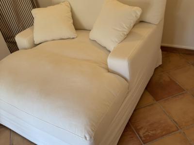 Chaisseslongue, weiß, neuwertig 1,30x1,50m