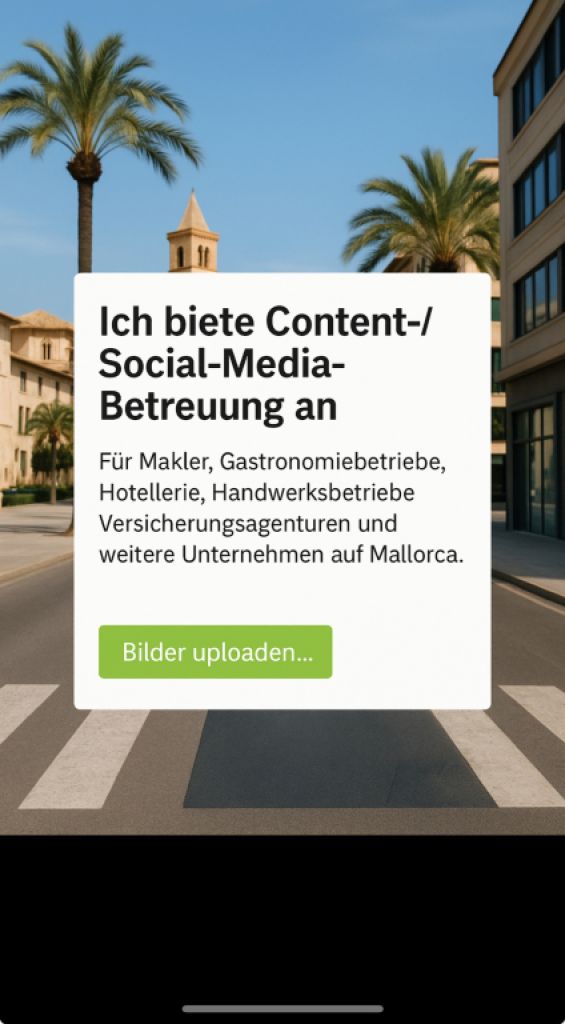 Content- und Social-Media-Betreuung für Makler, Gastronomie, Handwerker und lokale Unternehmen