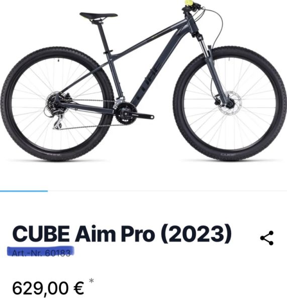 Cube Bike XXL brand new