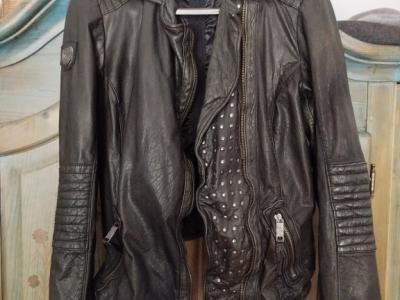 Damen Lederjacke Biker - Style schwarz Gr.42-44