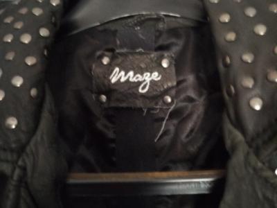 Women's leather biker jacket - black, size 42-44