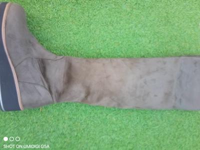 Women's boots faux suede EU size 40 with wedge heel moss green