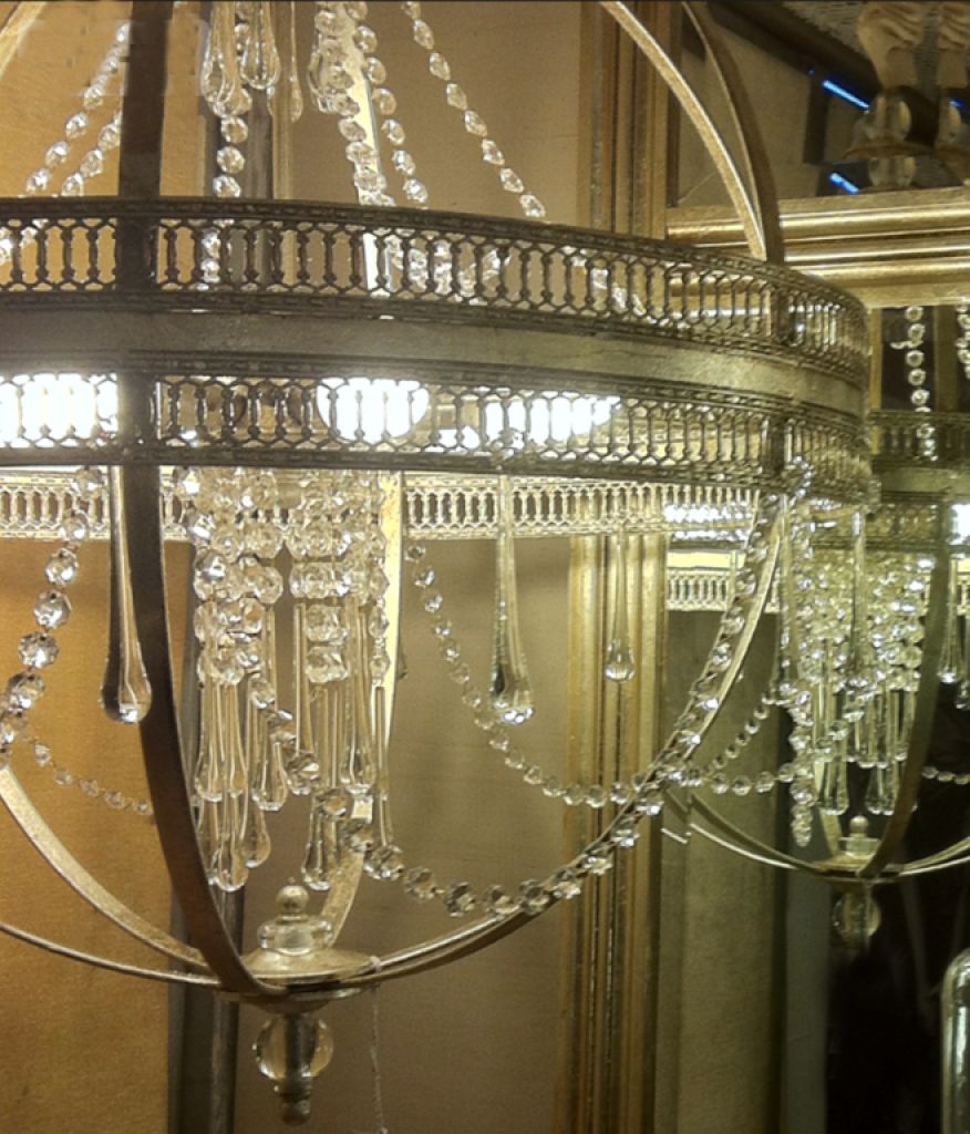 Deckenlampe, 5 Lichter, Rund, mit Glaskristall, NEU, Ausstellungsmodell, jetzt zum super Preis