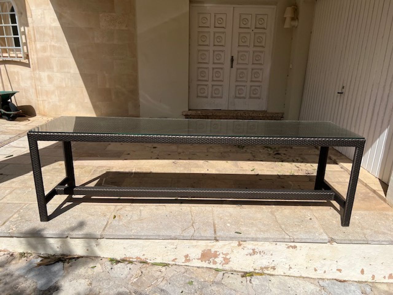 DEDON rattan-glass  table 1a like new