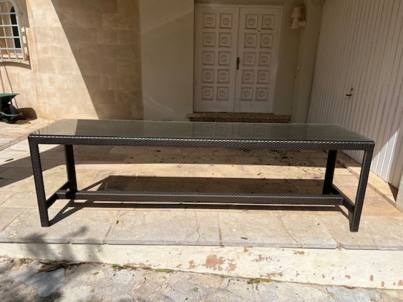 DEDON rattan-glass  table 1a like new