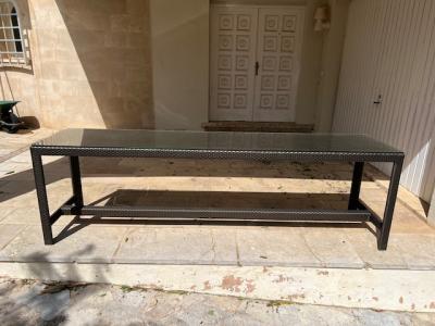 DEDON rattan-glass  table 1a like new