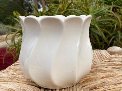 DECOR maceta de porcelana blanca