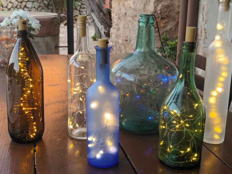 Decoración para interiores y exteriores: botellas ligeras inusuales con funcionamiento con batería