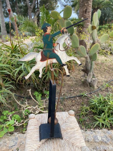 DEKO Metall Reiter Pferd Gewehr