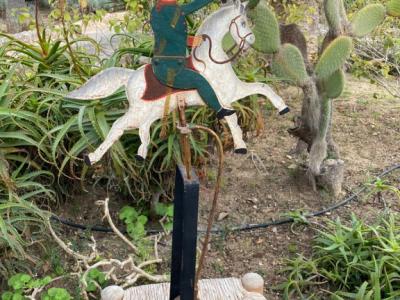 DEKO Metall Reiter Pferd Gewehr