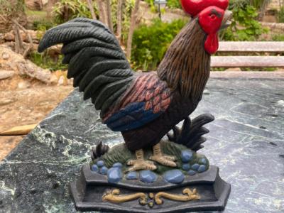 DEKO Türstopper Eisen Motiv Hahn