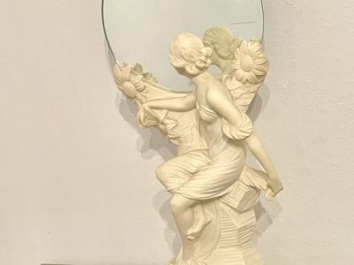 Dekorative Jugenstil Figur Marmor/ Porzelan