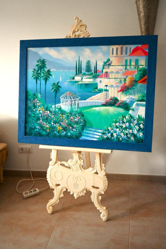 Decorative Painting "Mediterranean Mountain Landscape with Lake"