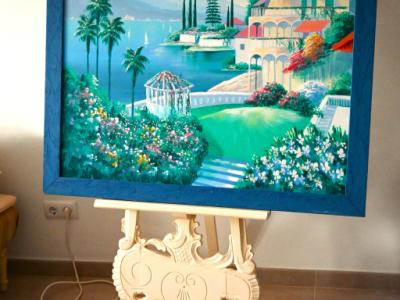 Decorative Painting "Mediterranean Mountain Landscape with Lake"