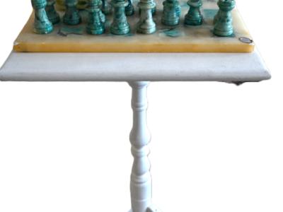 Juego de ajedrez decorativo de alabastro italiano