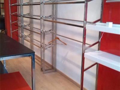 Tienda de diseño Equipo zapatería Boutique estantes y accesorios de acero inoxidable Existencia idea