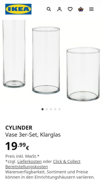 Diverse Glaszylinder/-vasen, Hochzeitsdeko