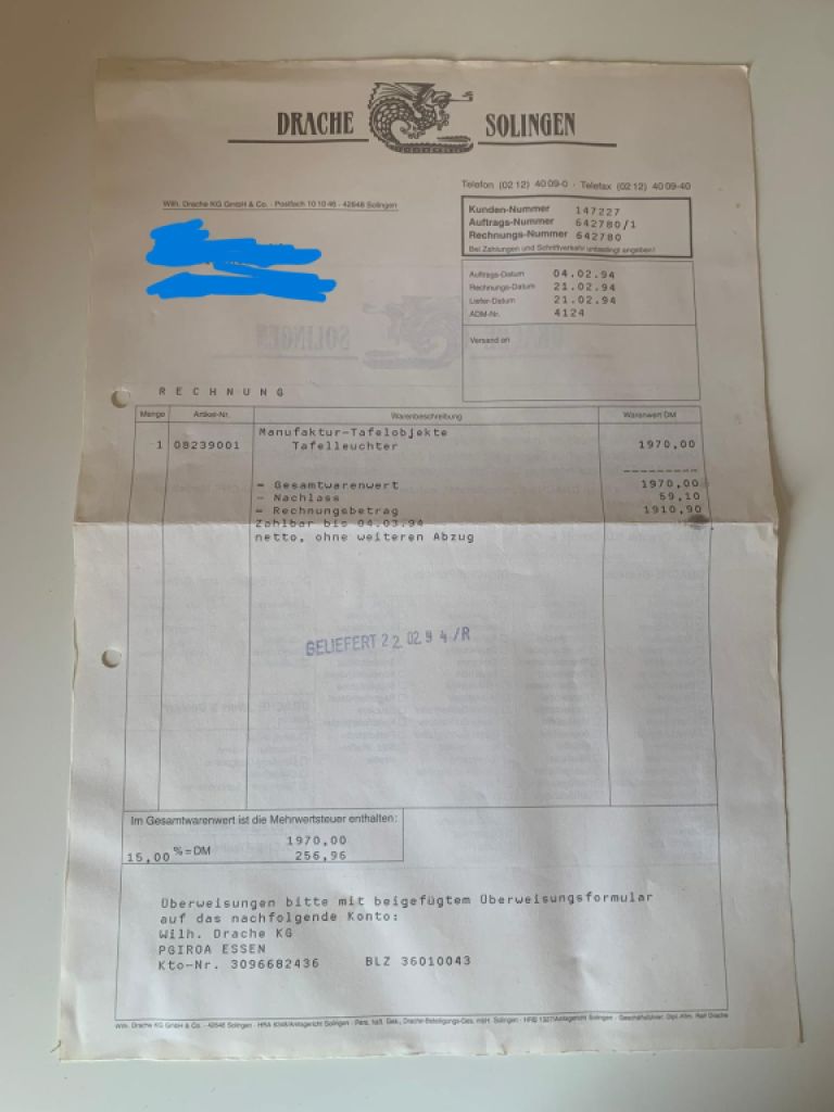 Drache Solingen Tafelleuchter und Schale