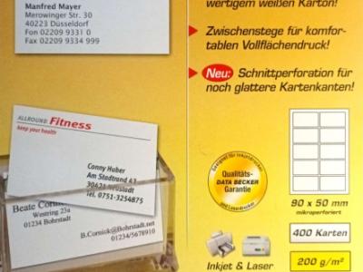 Druckbare Visitenkarten günstig abzugeben