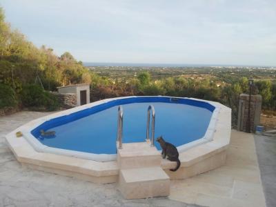 Ebenerdiges Chale mit Pool, Heizung und Meerblick bei Son Carrio  -- CH 63