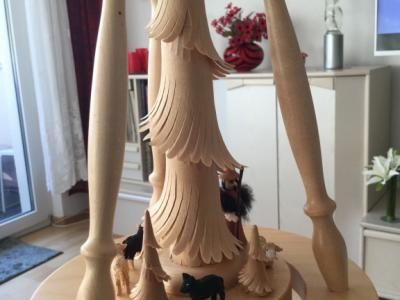 Pirámide navideña real de Erzgebirge, 90 cm de altura