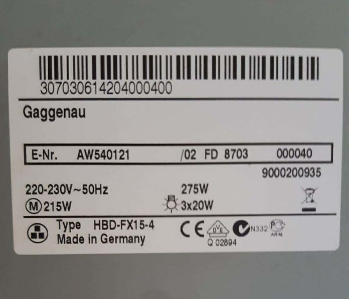 Stainless steel extractor hood from Gaggenau (AW 540121, 120 cm wide) for sale