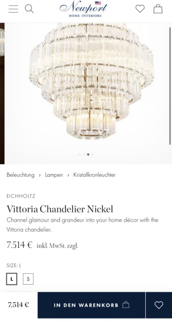 Eichholtz Vittoria Chandelier Kronleuchter L