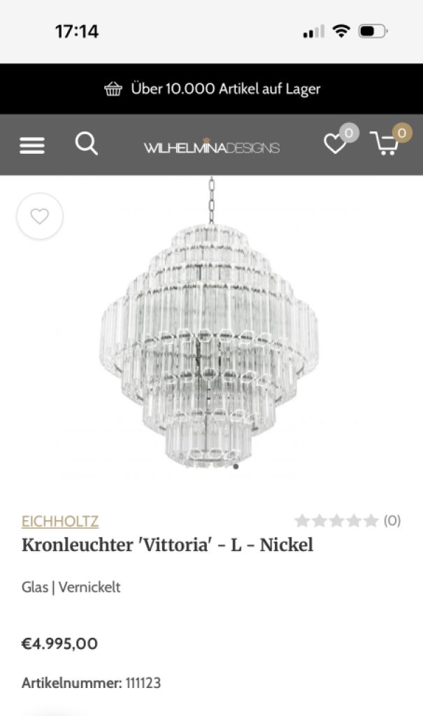 Eichholtz Vittoria Chandelier Kronleuchter L